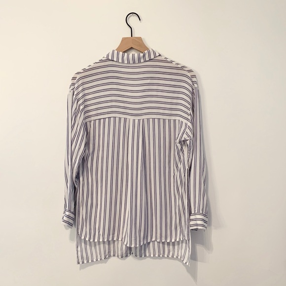 Nordstrom LUSH Striped Slit Collared Blouse - Picture 4 of 6